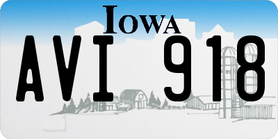 IA license plate AVI918