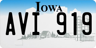 IA license plate AVI919