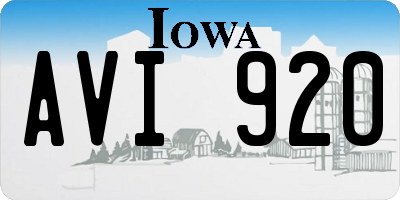 IA license plate AVI920