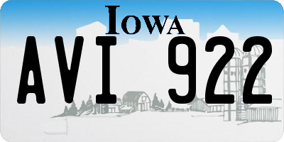 IA license plate AVI922