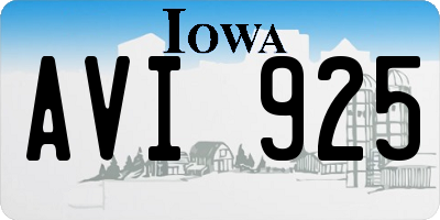 IA license plate AVI925