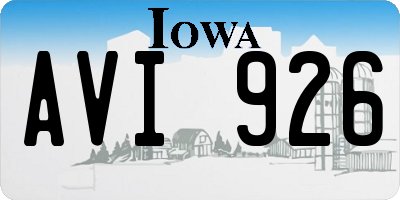 IA license plate AVI926