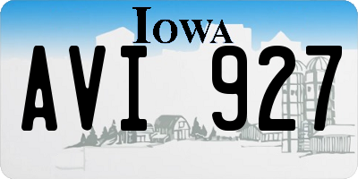 IA license plate AVI927
