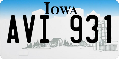 IA license plate AVI931