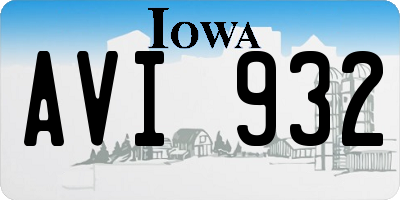 IA license plate AVI932