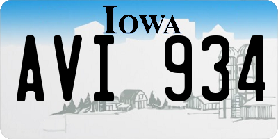 IA license plate AVI934