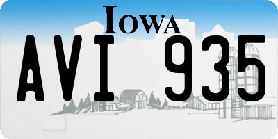 IA license plate AVI935
