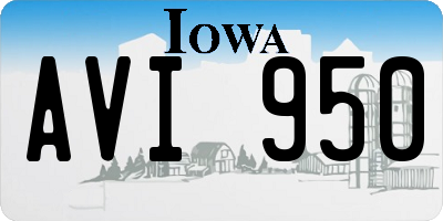 IA license plate AVI950