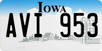IA license plate AVI953