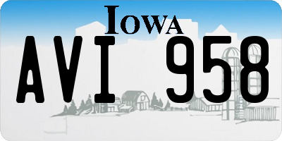 IA license plate AVI958