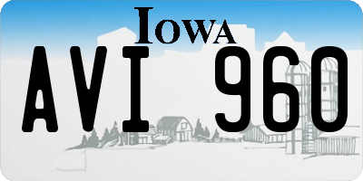 IA license plate AVI960