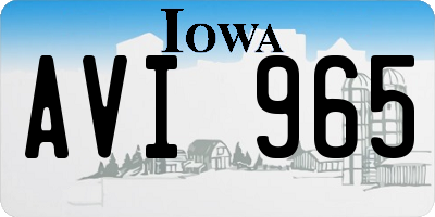 IA license plate AVI965
