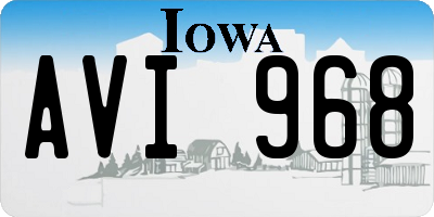 IA license plate AVI968