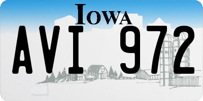 IA license plate AVI972