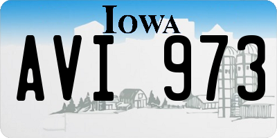 IA license plate AVI973