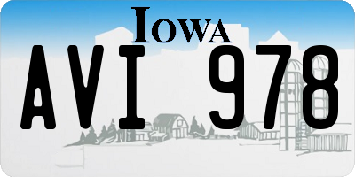 IA license plate AVI978