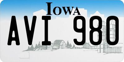 IA license plate AVI980
