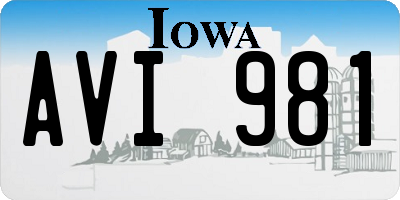 IA license plate AVI981