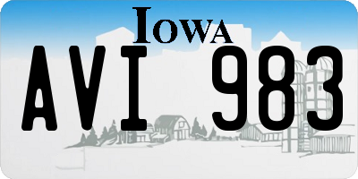 IA license plate AVI983
