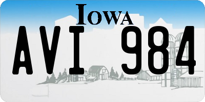 IA license plate AVI984