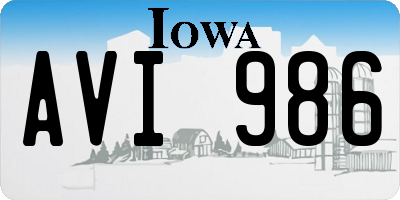IA license plate AVI986