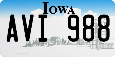 IA license plate AVI988