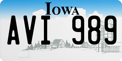 IA license plate AVI989