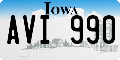 IA license plate AVI990