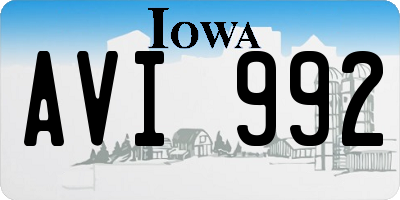 IA license plate AVI992