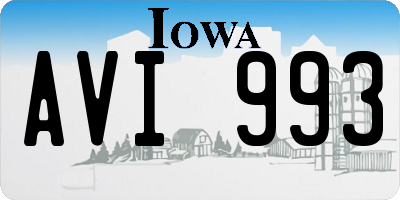 IA license plate AVI993
