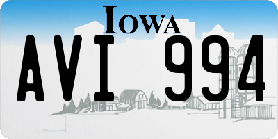 IA license plate AVI994