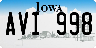 IA license plate AVI998
