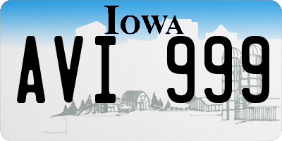 IA license plate AVI999