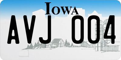 IA license plate AVJ004