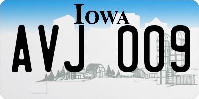 IA license plate AVJ009