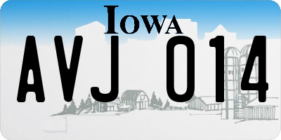 IA license plate AVJ014