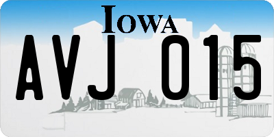 IA license plate AVJ015