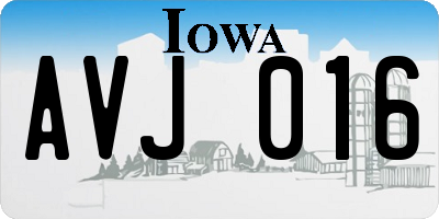 IA license plate AVJ016