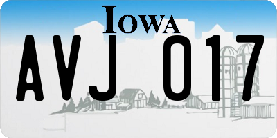 IA license plate AVJ017