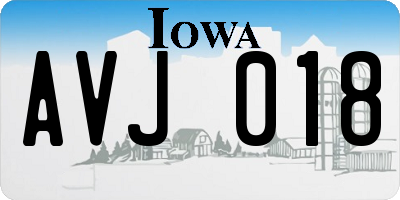 IA license plate AVJ018