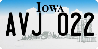 IA license plate AVJ022
