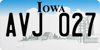 IA license plate AVJ027