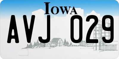 IA license plate AVJ029