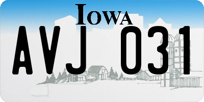IA license plate AVJ031