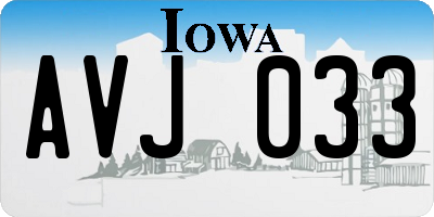 IA license plate AVJ033