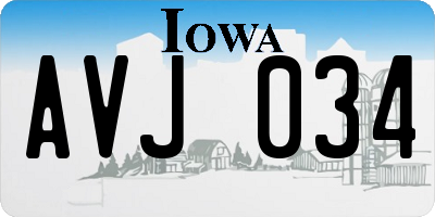 IA license plate AVJ034