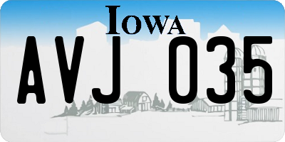 IA license plate AVJ035