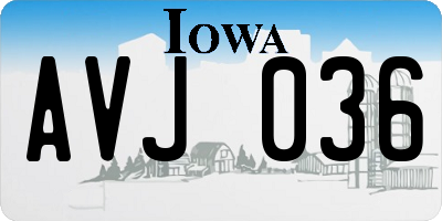 IA license plate AVJ036