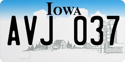 IA license plate AVJ037