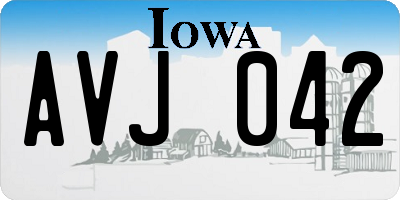 IA license plate AVJ042